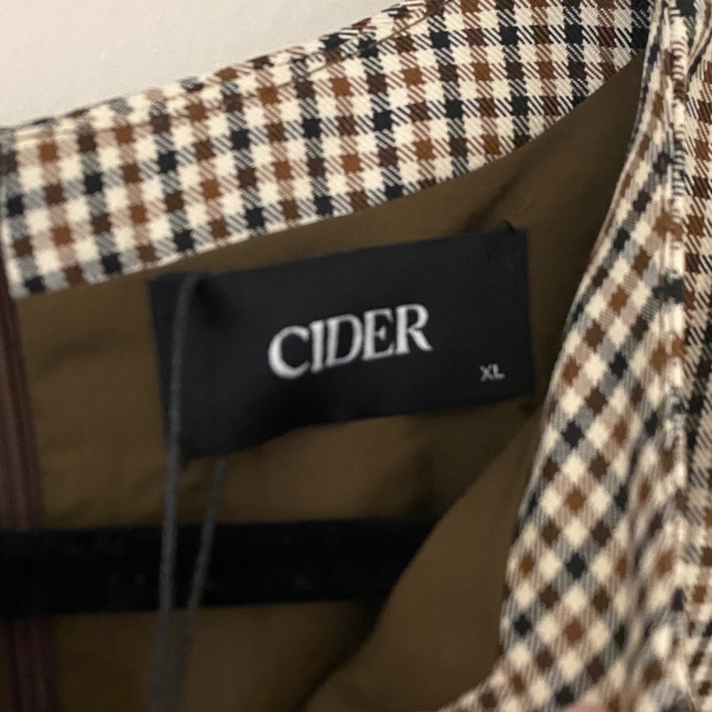 Cider Black, Brown, and White Checkered Mini Dress - Picture 4 of 6